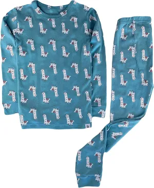 12M-5Y Kids Toddlers Girls Boys Baby 100% Cotton LLAMA Snug Fit Sleepwear Pajamas 2 Pcs Pjs Set