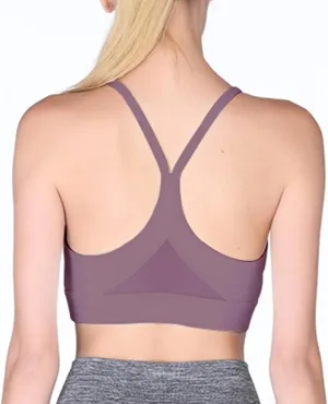 2025 Sports Bra for Women Y Back Padded Strappy Sports Bras Medium Support Workout Yoga Bra with Removable Cups