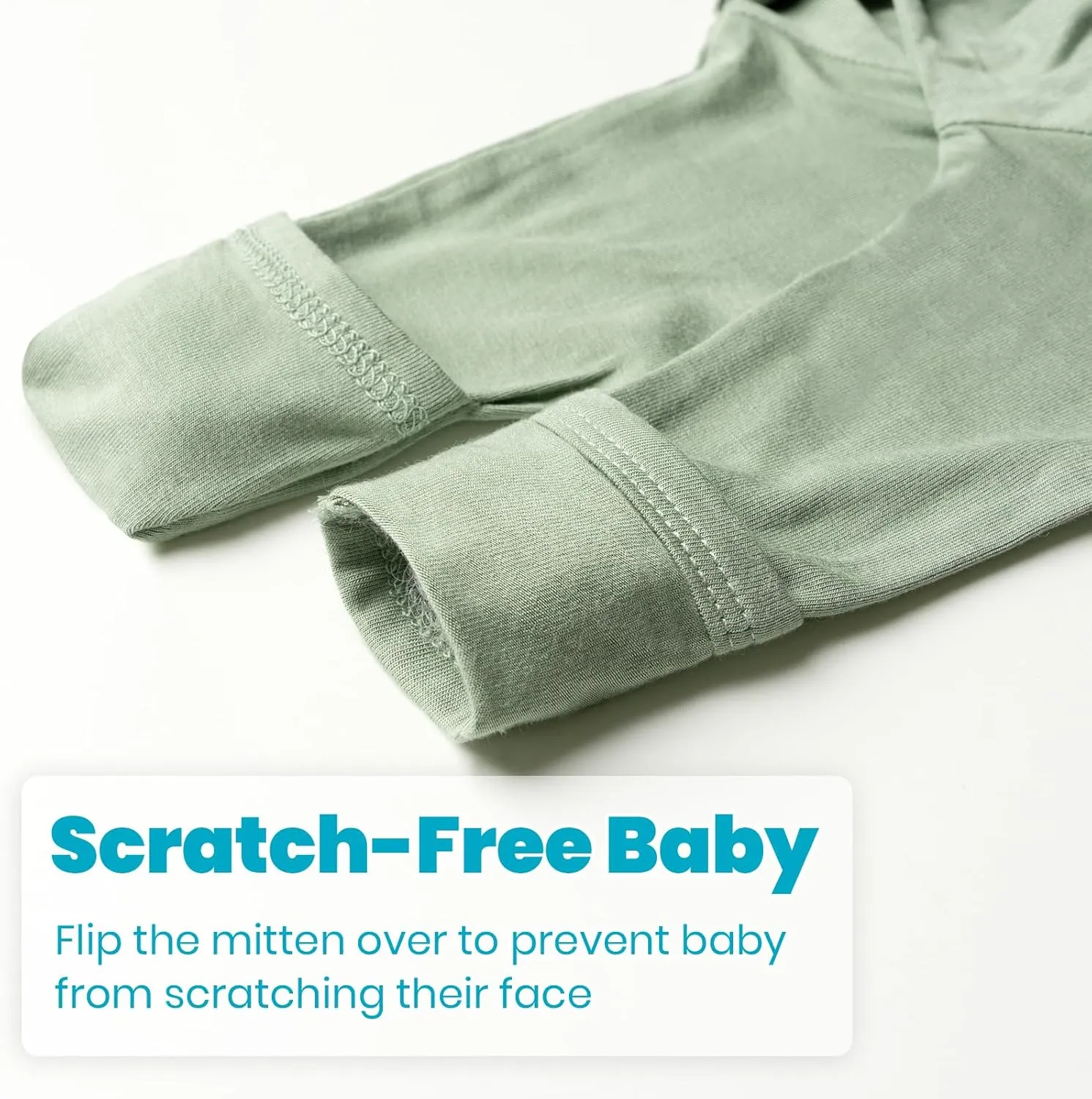 2Pack Knotted Gown Baby, Super Soft Long Sleeve Newborn Hospital Outfit Boy Girl Coming Home, Built-In Mittens Clothes