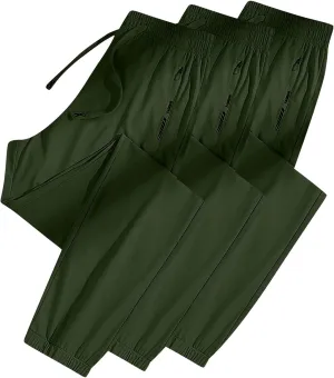 3 Pack Beeswan Stretch Active Pants for Women,Womens Breathable Quick Dry Lightweight Comfy Fit Joggers with Pockets