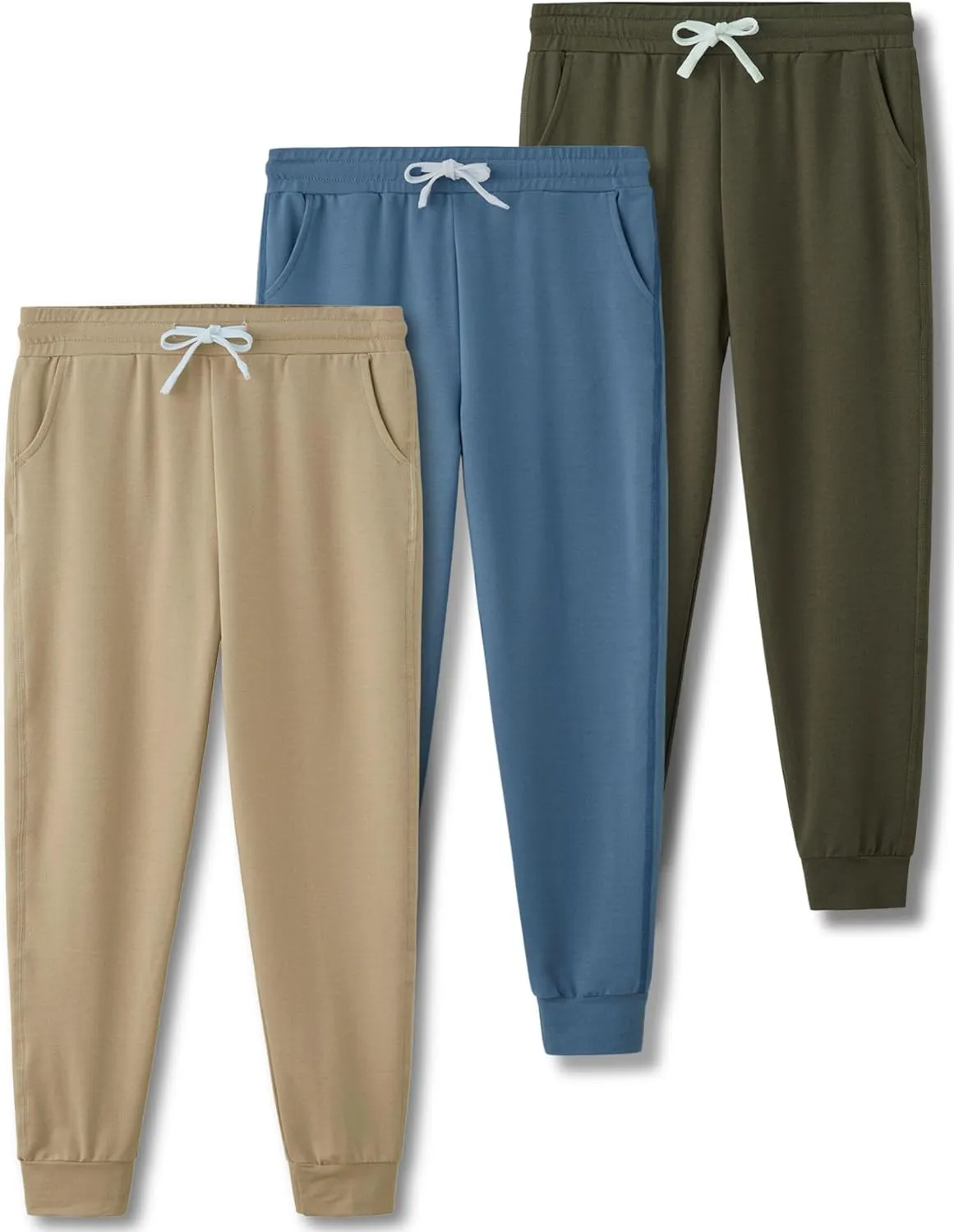 3 Pack Boys Lightweight Jogger Pants, Youth Athletic Sweatpants, Kids Toddlers Clothes Apparel