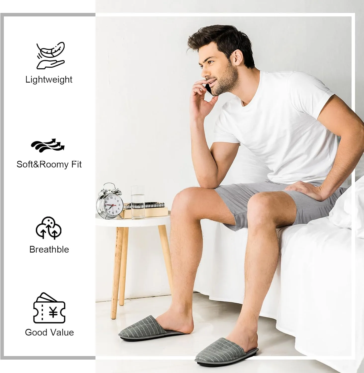 3 Pack Men's Pajama Shorts Sleep Lounge Shorts Sleepwear Pants Big and Tall Sleep Pj Bottoms Elastic Waist with Pockets