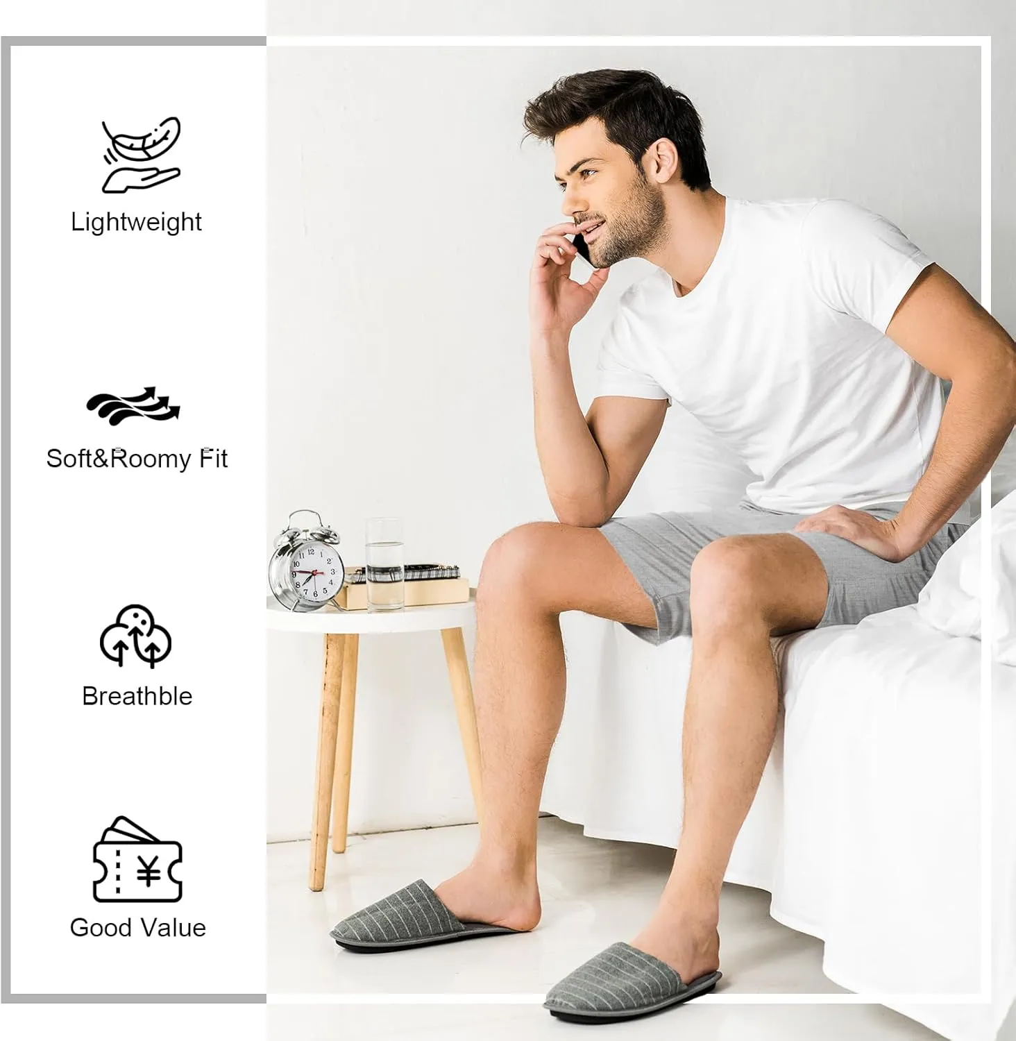 3 Pack Men's Pajama Shorts Sleep Lounge Shorts Sleepwear Pants Big and Tall Sleep Pj Bottoms Elastic Waist with Pockets