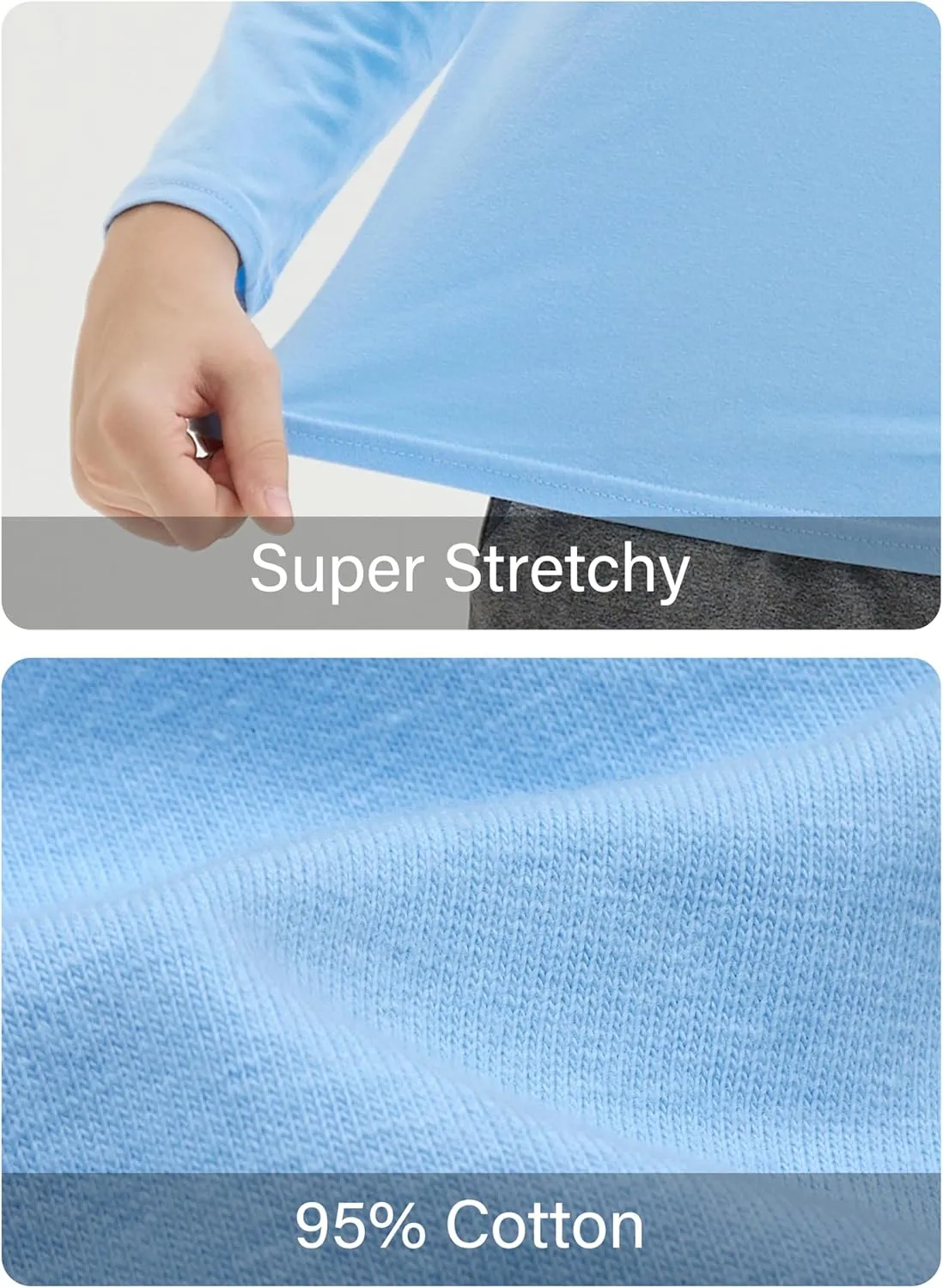 5 Pack Cotton Boys Long Sleeve Shirts Toddlers Soft Crewneck Tee Kids Basic Long-Sleeve T-Shirts Top
