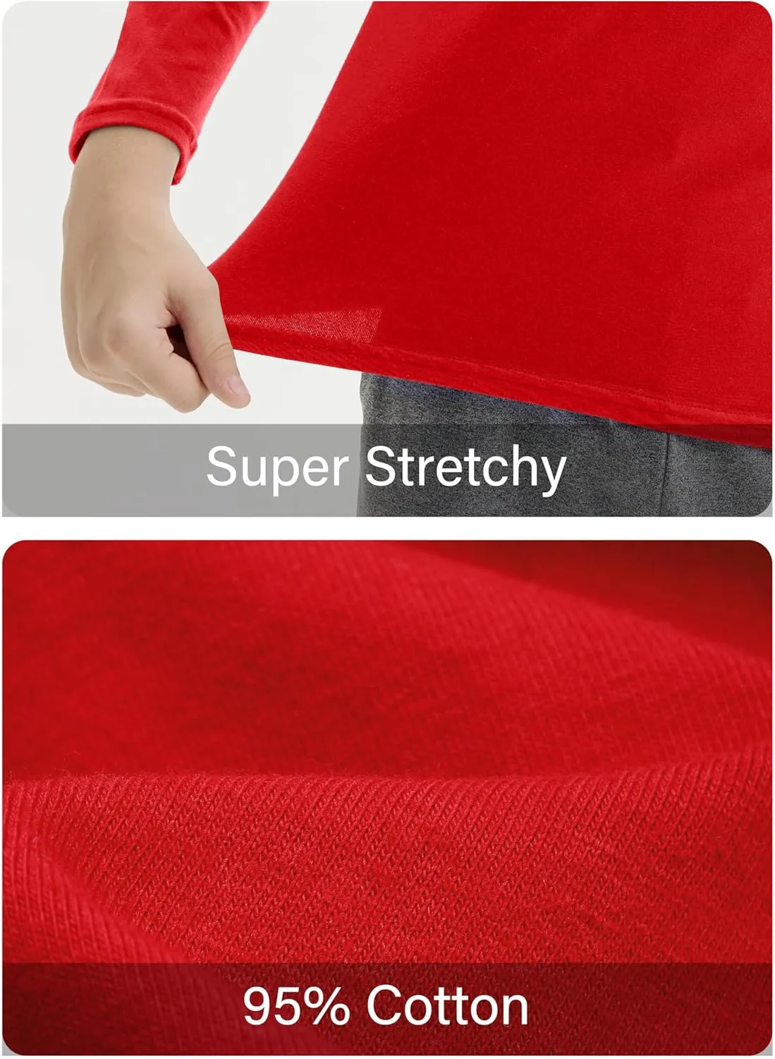 5 Pack Cotton Boys Long Sleeve Shirts Toddlers Soft Crewneck Tee Kids Basic Long-Sleeve T-Shirts Top