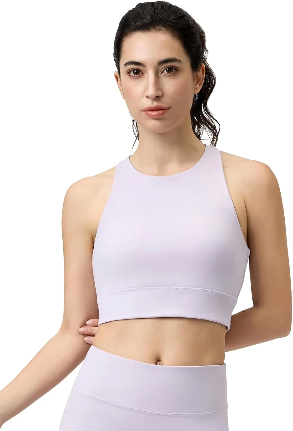 AARYA High-Elasticity Sports Bra Tank Top with Crisscross Back, Removable Cups, Moisture-Wicking, for HIIT & Yoga Purple