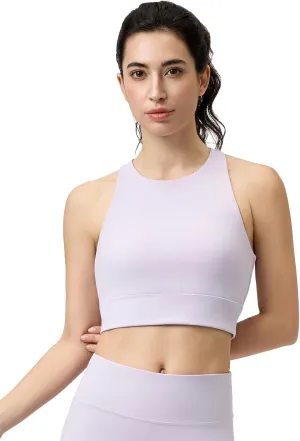 AARYA High-Elasticity Sports Bra Tank Top with Crisscross Back, Removable Cups, Moisture-Wicking, for HIIT & Yoga Purple