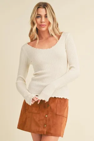 Adalie Oat Knit Lightweight Top