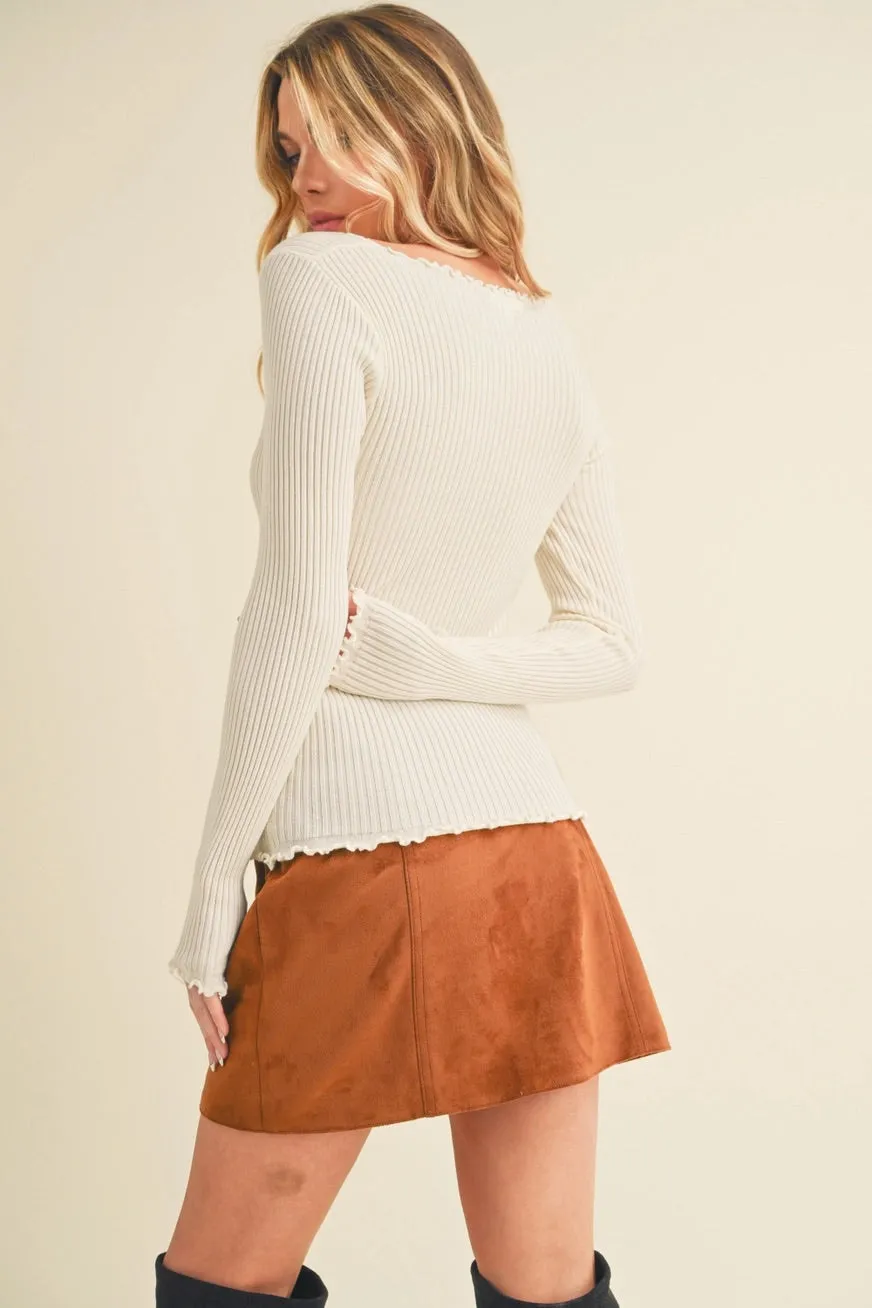 Adalie Oat Knit Lightweight Top