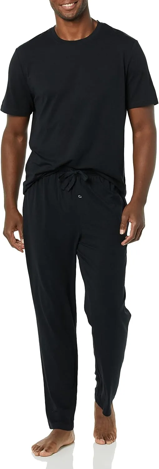 Amazon Essentials Men's Cotton Modal T-Shirt and Full-Length Bottom Pajama Set