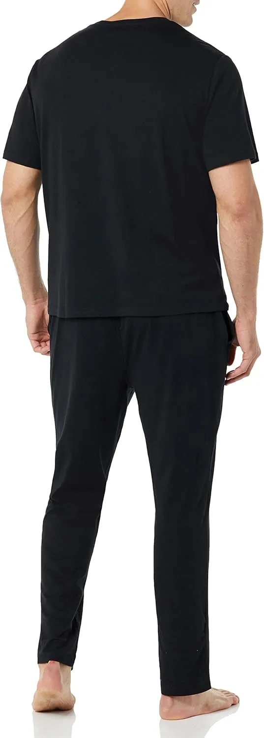 Amazon Essentials Men's Cotton Modal T-Shirt and Full-Length Bottom Pajama Set