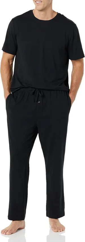 Amazon Essentials Men's Cotton Modal T-Shirt and Full-Length Bottom Pajama Set