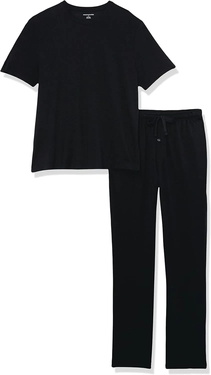 Amazon Essentials Men's Cotton Modal T-Shirt and Full-Length Bottom Pajama Set
