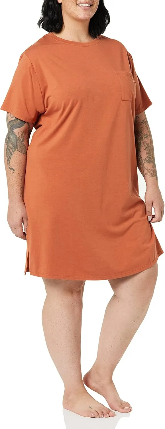 Amazon Essentials Women's Knit Jersey Sleep Tee Nightdress - Discontinued Colors