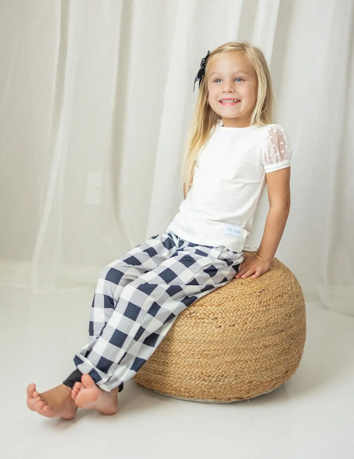 Arshiner Girls Pajama Pants Kids Plaid Pj Pants Comfy Lounge Sleepwear Bottoms with Pockets