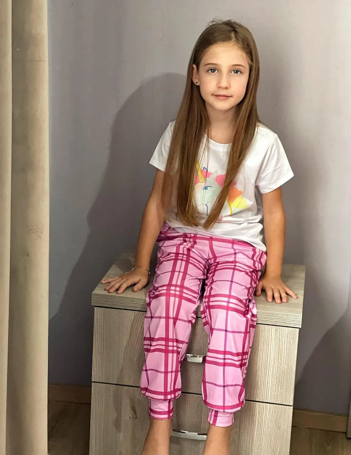 Arshiner Girls Pajama Pants Kids Plaid Pj Pants Comfy Lounge Sleepwear Bottoms with Pockets