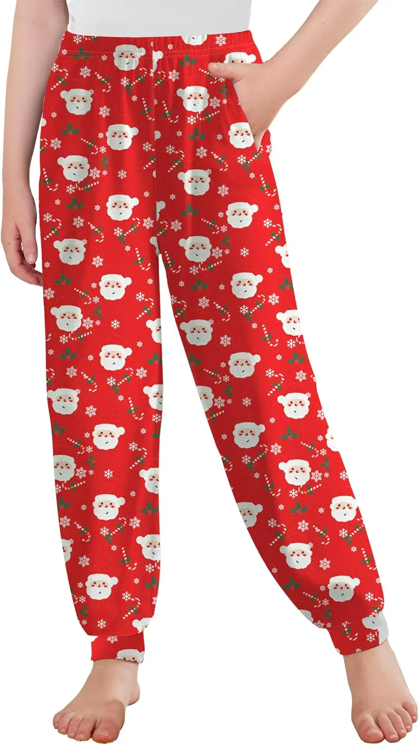 Arshiner Girls Pajama Pants Kids Plaid Pj Pants Comfy Lounge Sleepwear Bottoms with Pockets