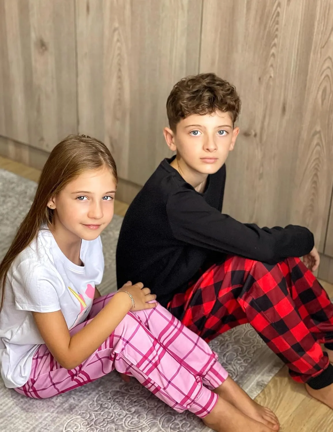 Arshiner Girls Pajama Pants Kids Plaid Pj Pants Comfy Lounge Sleepwear Bottoms with Pockets