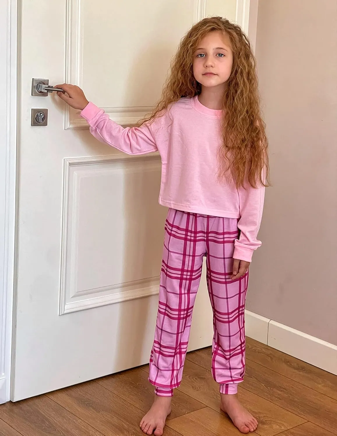 Arshiner Girls Pajama Pants Kids Plaid Pj Pants Comfy Lounge Sleepwear Bottoms with Pockets