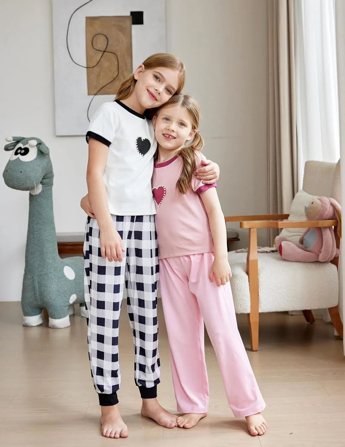 Arshiner Girls Pajama Pants Kids Plaid Pj Pants Comfy Lounge Sleepwear Bottoms with Pockets