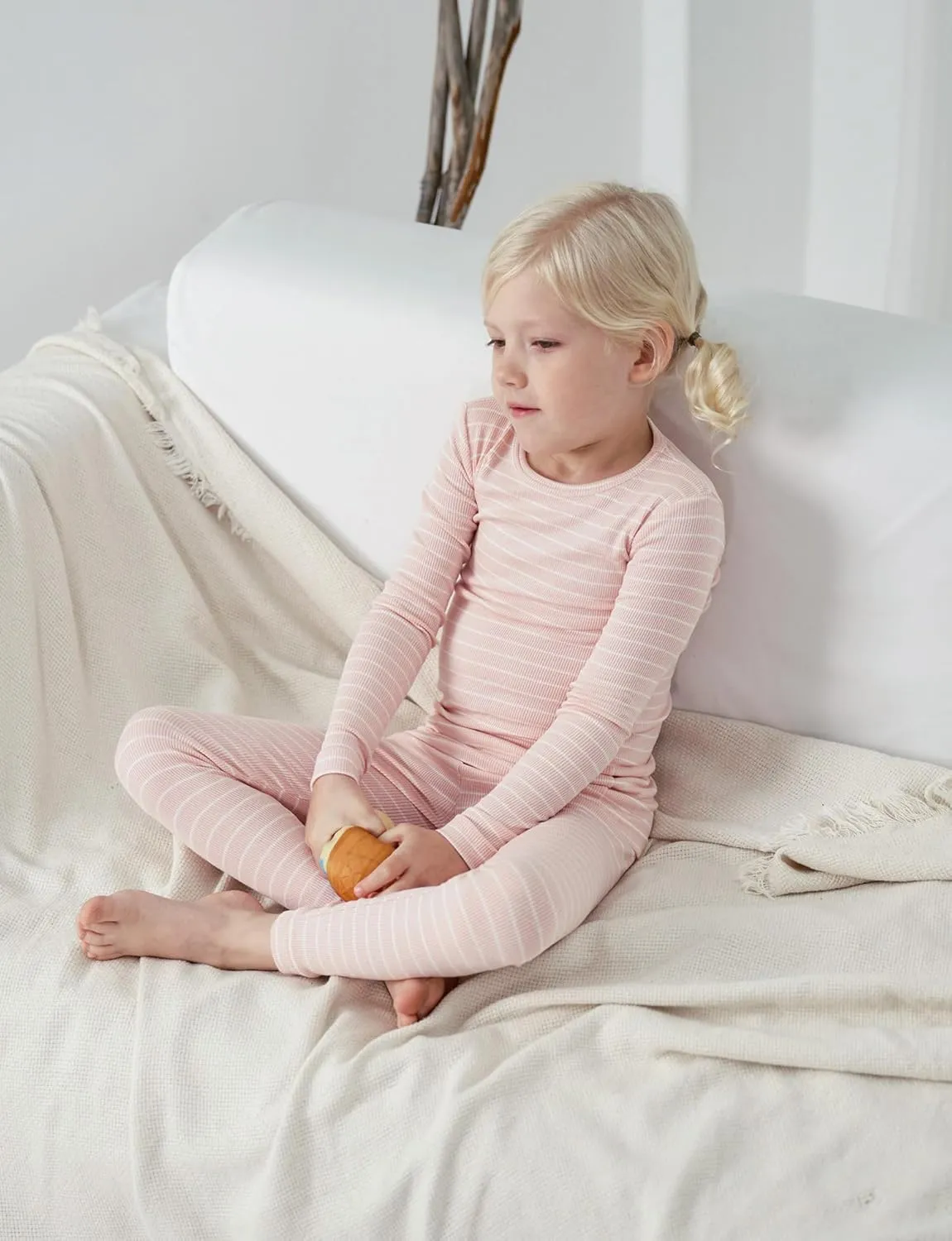 AVAUMA Stripe Pattern Baby Boys Girls Pajama Set Kids Toddler Snug fit Ribbed Sleepwear pjs for Daily Life Style