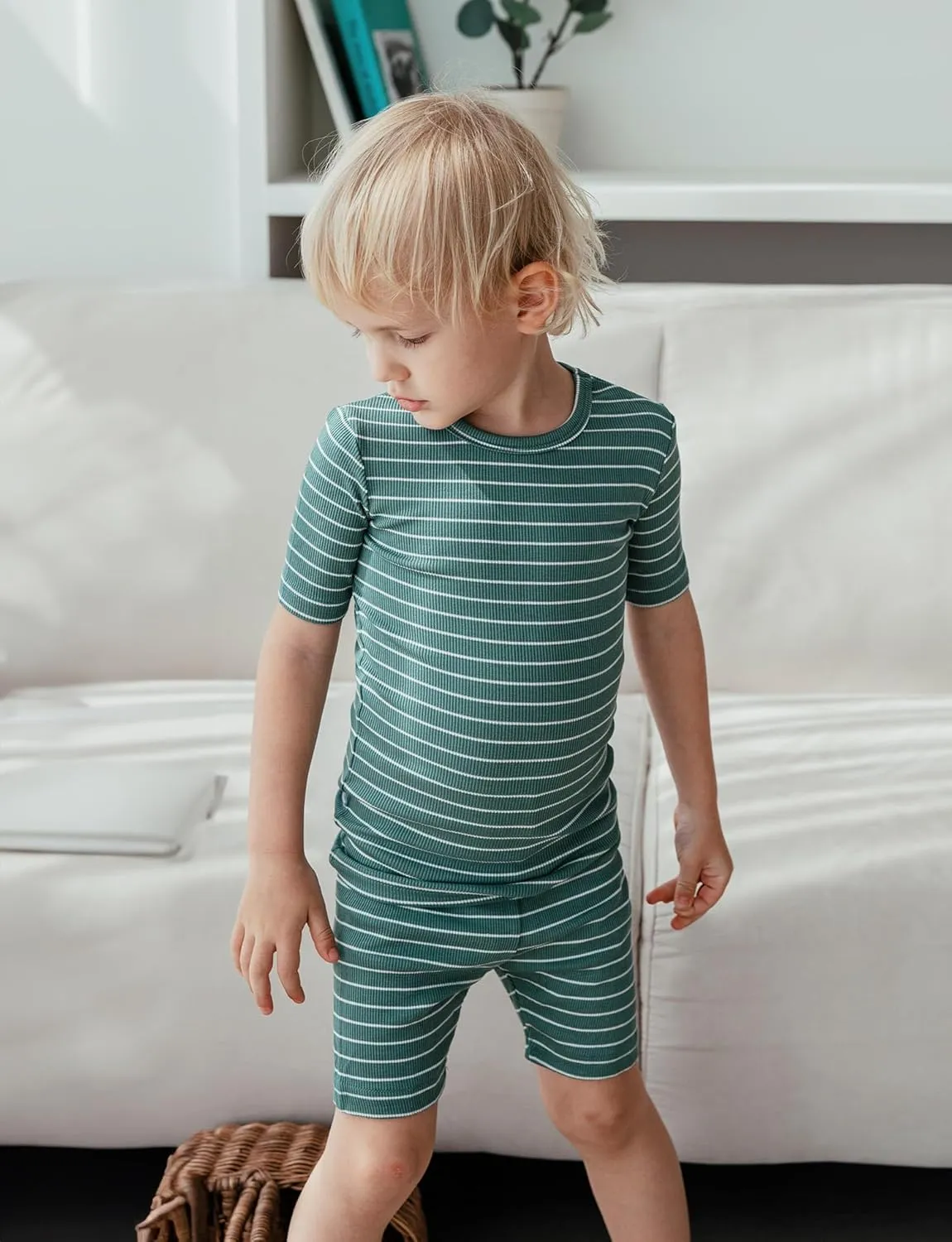 AVAUMA Stripe Pattern Baby Boys Girls Pajama Set Kids Toddler Snug fit Ribbed Sleepwear pjs for Daily Life Style
