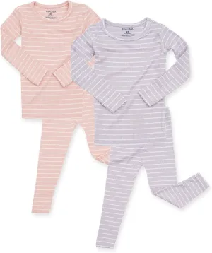 AVAUMA Stripe Pattern Baby Boys Girls Pajama Set Kids Toddler Snug fit Ribbed Sleepwear pjs for Daily Life Style
