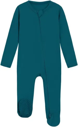 Baby Footie Romper Pajamas Unisex Newborn Infant Footed Pjs Zipper Rompers Viscose from Bamboo Sleepwear