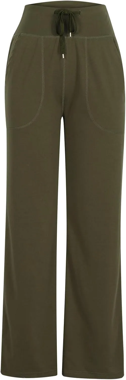 Baggy Pants for Women Straight Leg Work Pants Trousers Elastic Waisted Drawstring Yoga Pants 2024 Fall Sweatpants