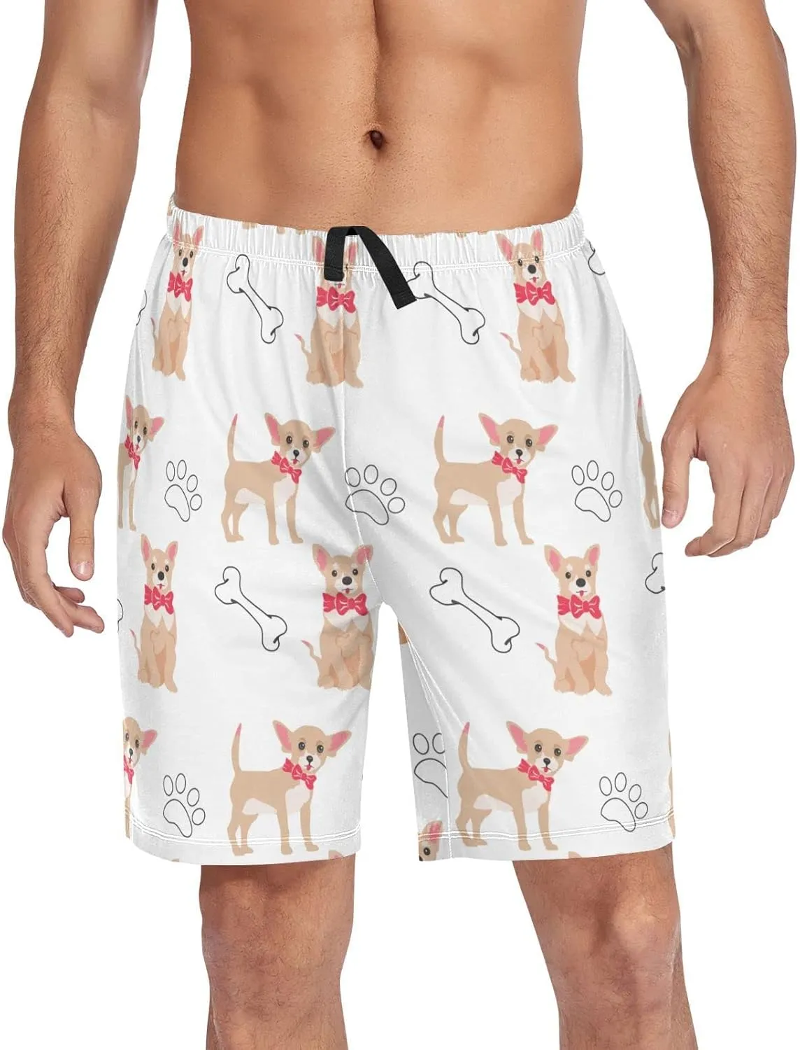 Bald Eagle On American Flag Patriotic USA Design Men's Pajama Pants Shorts Sleepwear Lounge Pajama Bottoms