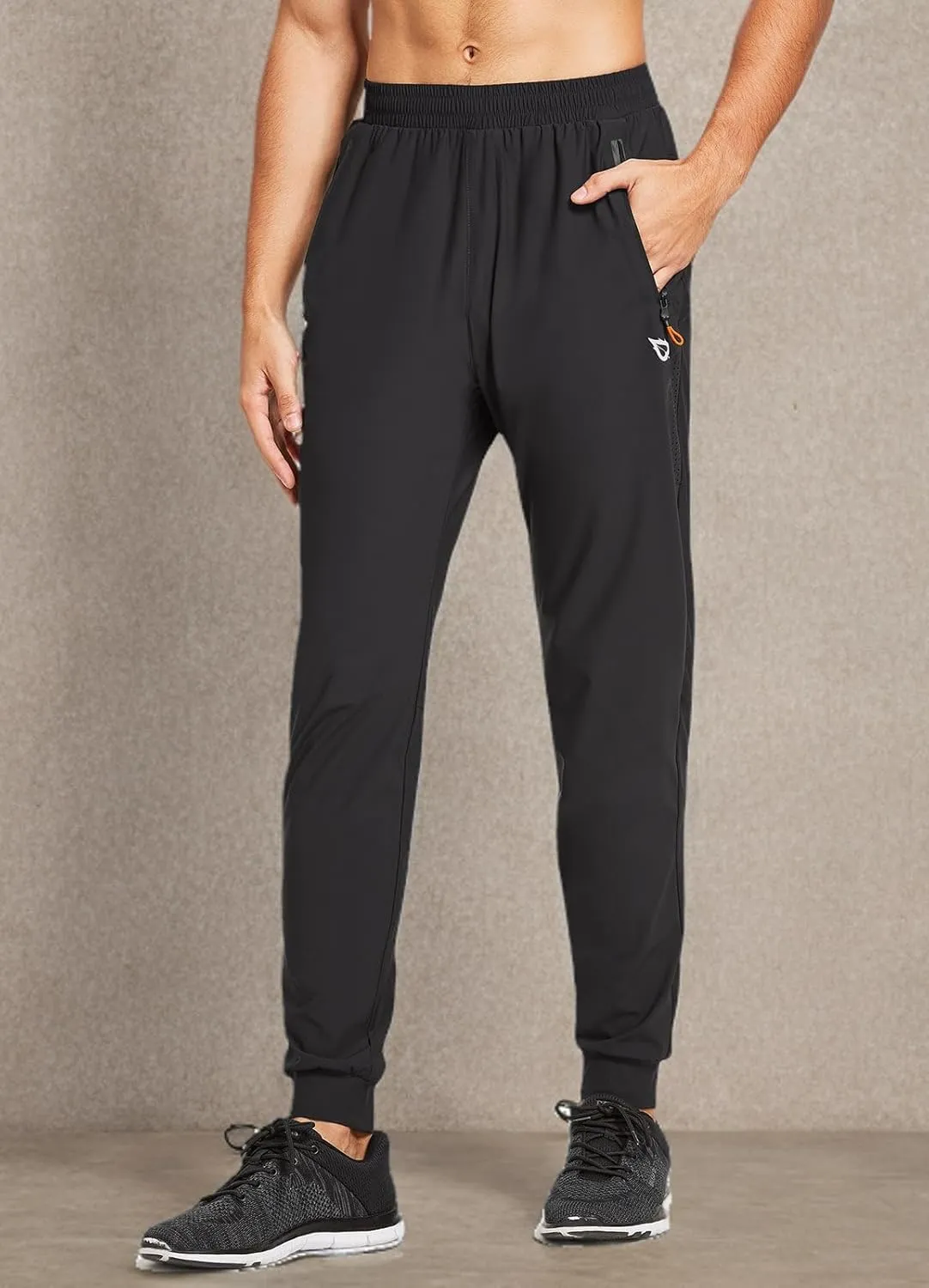 baleaf Men's Joggers Pants Athletic Workout Track Running Gym Lightweight Quick Dry Tapered Jogger Zipper Pockets