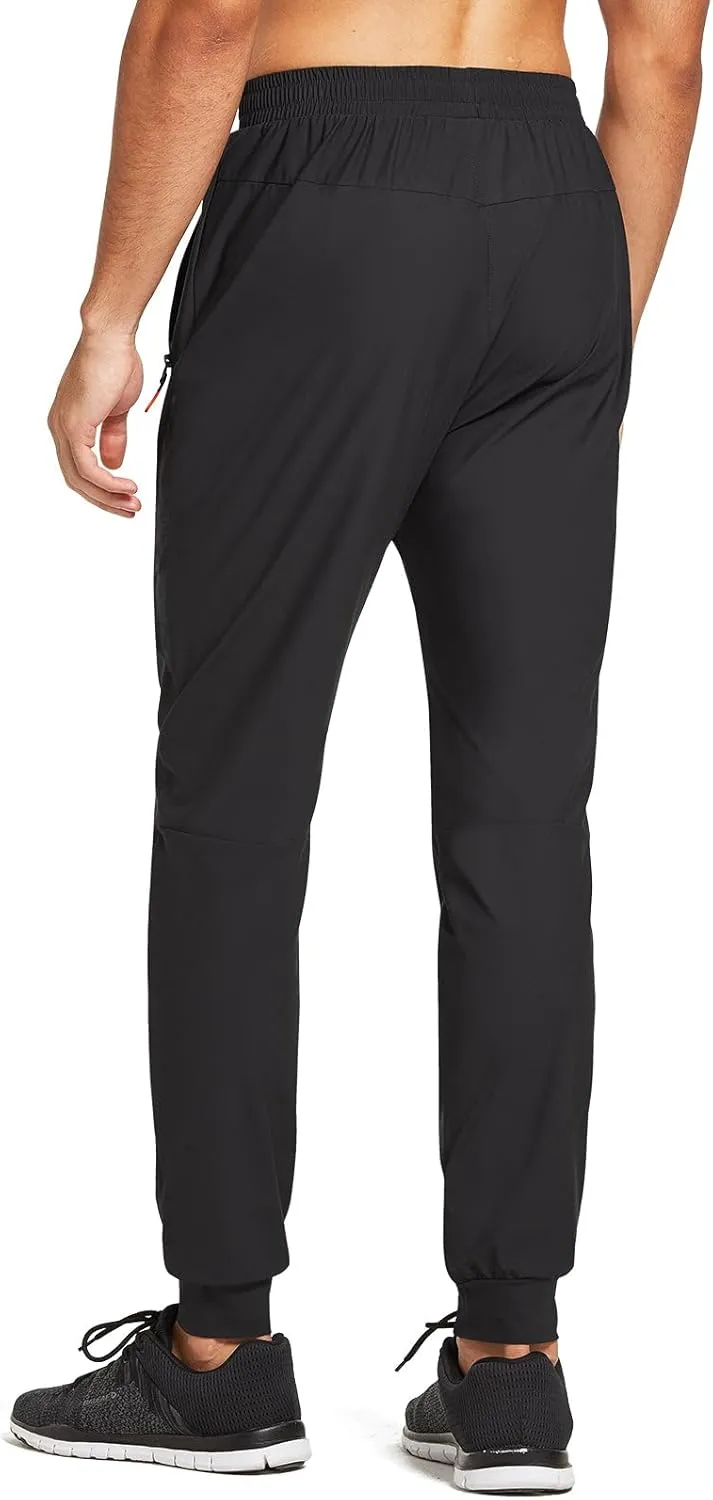 baleaf Men's Joggers Pants Athletic Workout Track Running Gym Lightweight Quick Dry Tapered Jogger Zipper Pockets