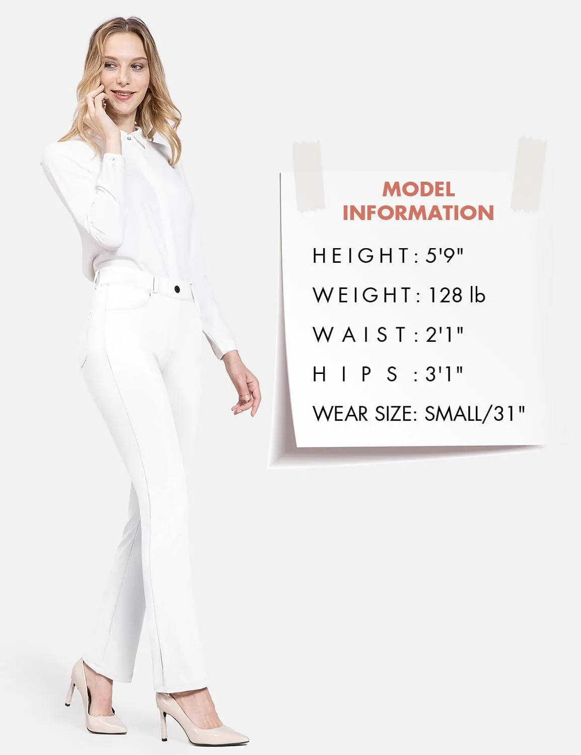 baleaf Womens Dress Pants 29"/31" Yoga Work Pants Straight Leg/Bootcut Pull On Slacks Business Casual Office Pockets