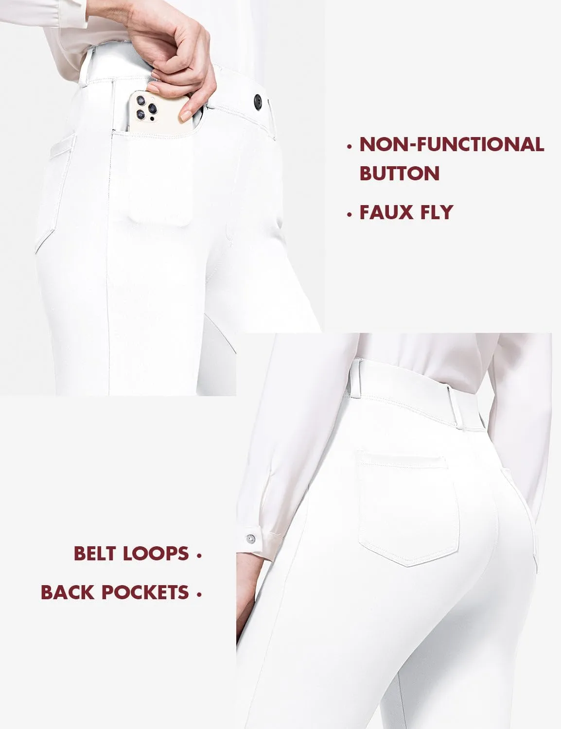 baleaf Womens Dress Pants 29"/31" Yoga Work Pants Straight Leg/Bootcut Pull On Slacks Business Casual Office Pockets
