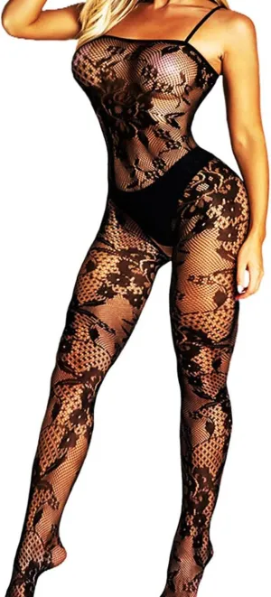 Barode Women’s Fishnet Bodysuit Sexy Body Stockings Lingerie Mesh Babydoll Teddy Sleepwear Tight Bodystocking