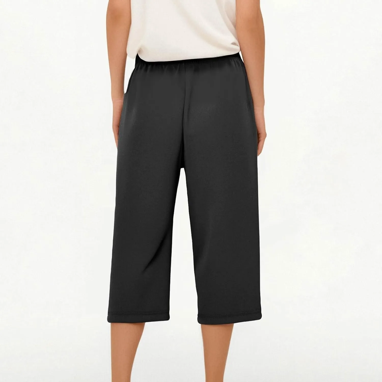 Beeswan Pants for Women Over 50 Quick Dry Comfy Fit Stretch Active Capri Pant Casual Lightweight Wide Leg Capris