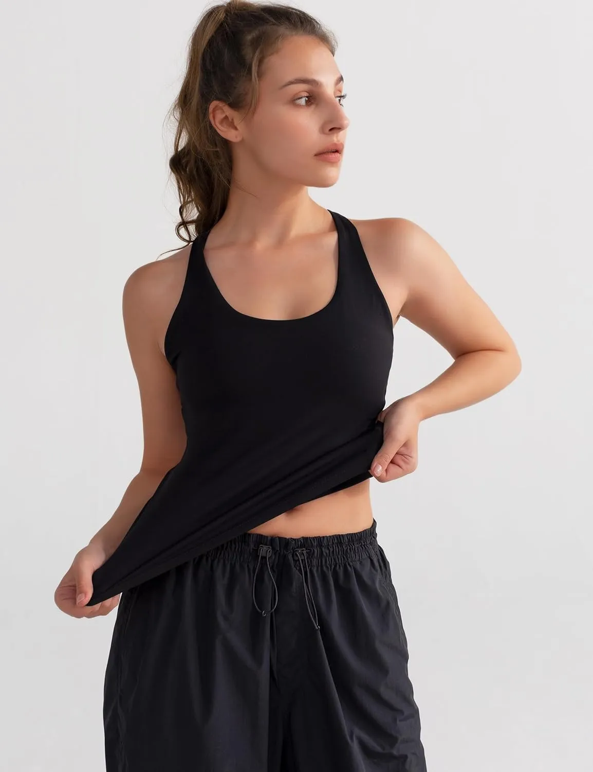 BEGOING Women's Tank Top Built in Shelf Bra Workout Tops Sleeveless Yoga Athletic Shirts Running Gym Tank Tops