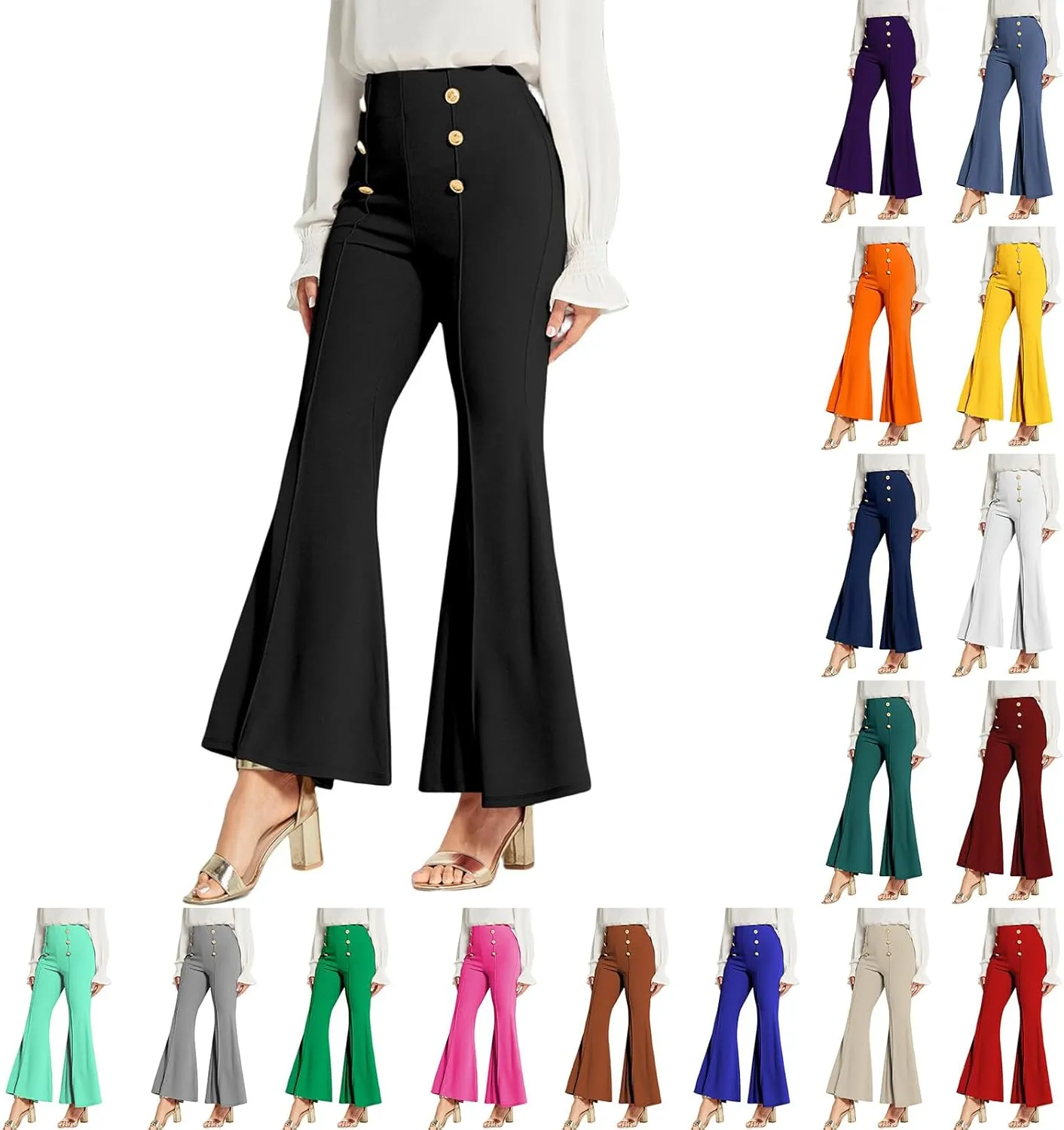 Bell Bottom Jeans for Women Fashion Flare Jeans High Waisted Stretch Wide Leg Denim Pants Casual Retro Bootcut Pants