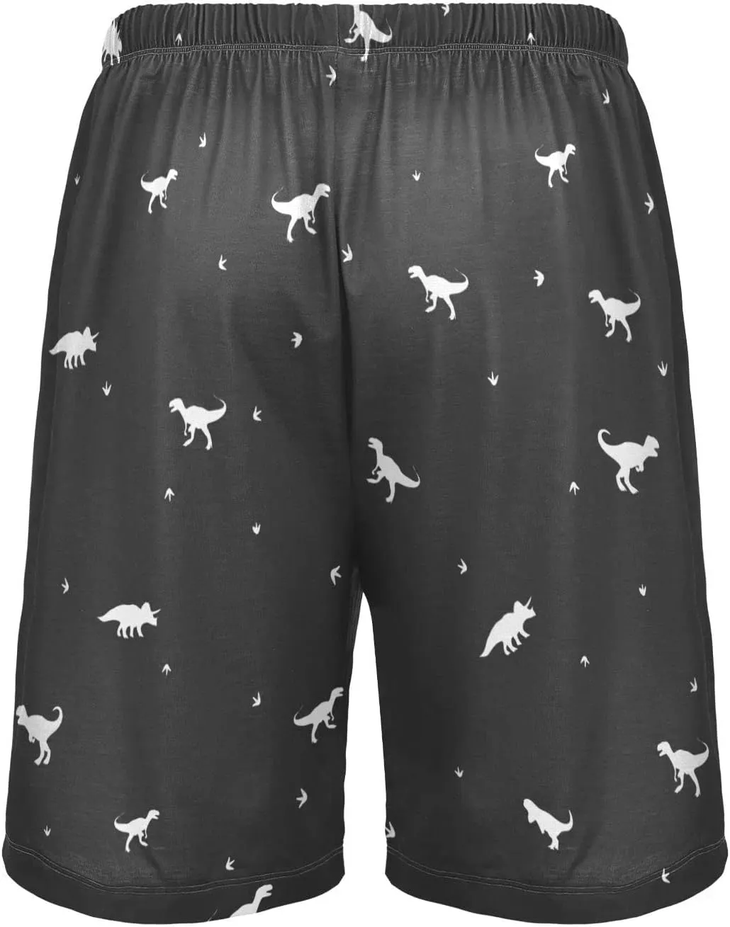 Black And White Dinosaur Pattern Men's Pajama Pants Shorts Sleepwear Lounge Pajama Bottoms