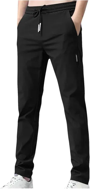 Blue Chic Store Unisex Ultra Stretch Quick Drying Pants Ice Silk Breathable Pants Elastic Waist Stretch Active Trouser
