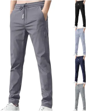 Blue Chic Store Unisex Ultra Stretch Quick Drying Pants Ice Silk Breathable Pants Elastic Waist Stretch Active Trouser