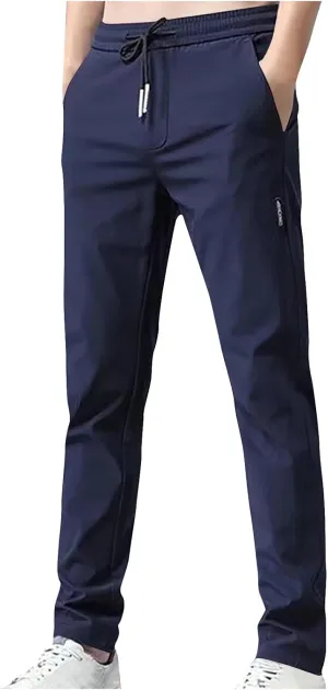 Blue Chic Store Unisex Ultra Stretch Quick Drying Pants Ice Silk Breathable Pants Elastic Waist Stretch Active Trouser