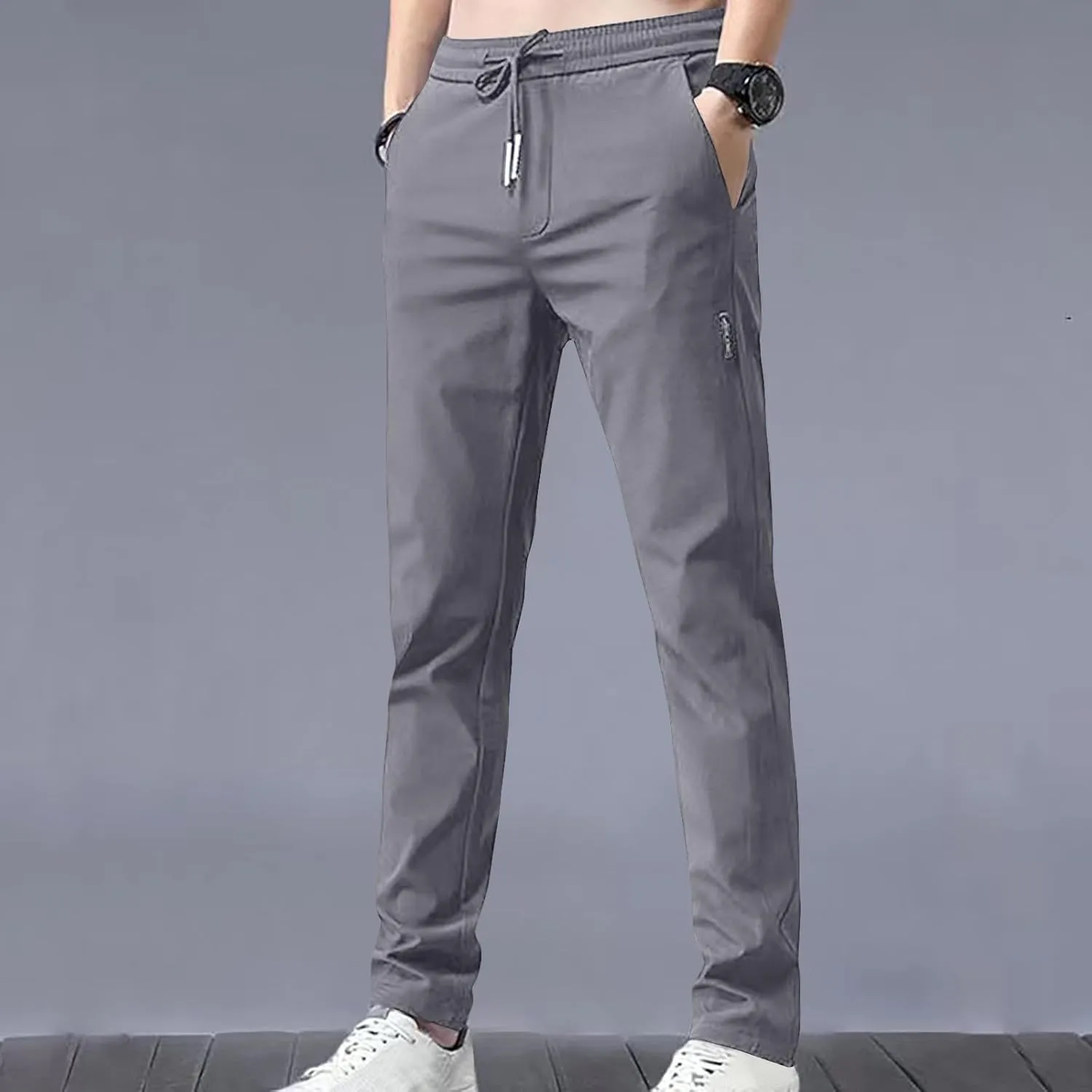 Blue Chic Store Unisex Ultra Stretch Quick Drying Pants Ice Silk Breathable Pants Elastic Waist Stretch Active Trouser