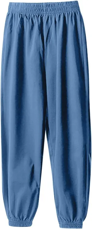 Boys Girls Casual Sweatpants Athletic Joggers Solid Color Cotton Sport Active Pant Kids Breathable Track Pants Clothes