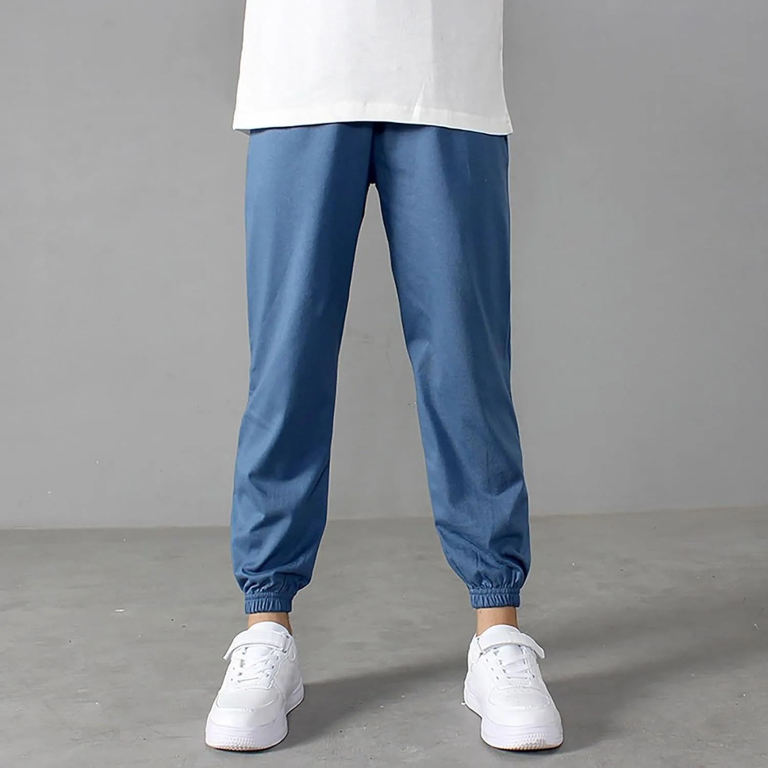 Boys Girls Casual Sweatpants Athletic Joggers Solid Color Cotton Sport Active Pant Kids Breathable Track Pants Clothes