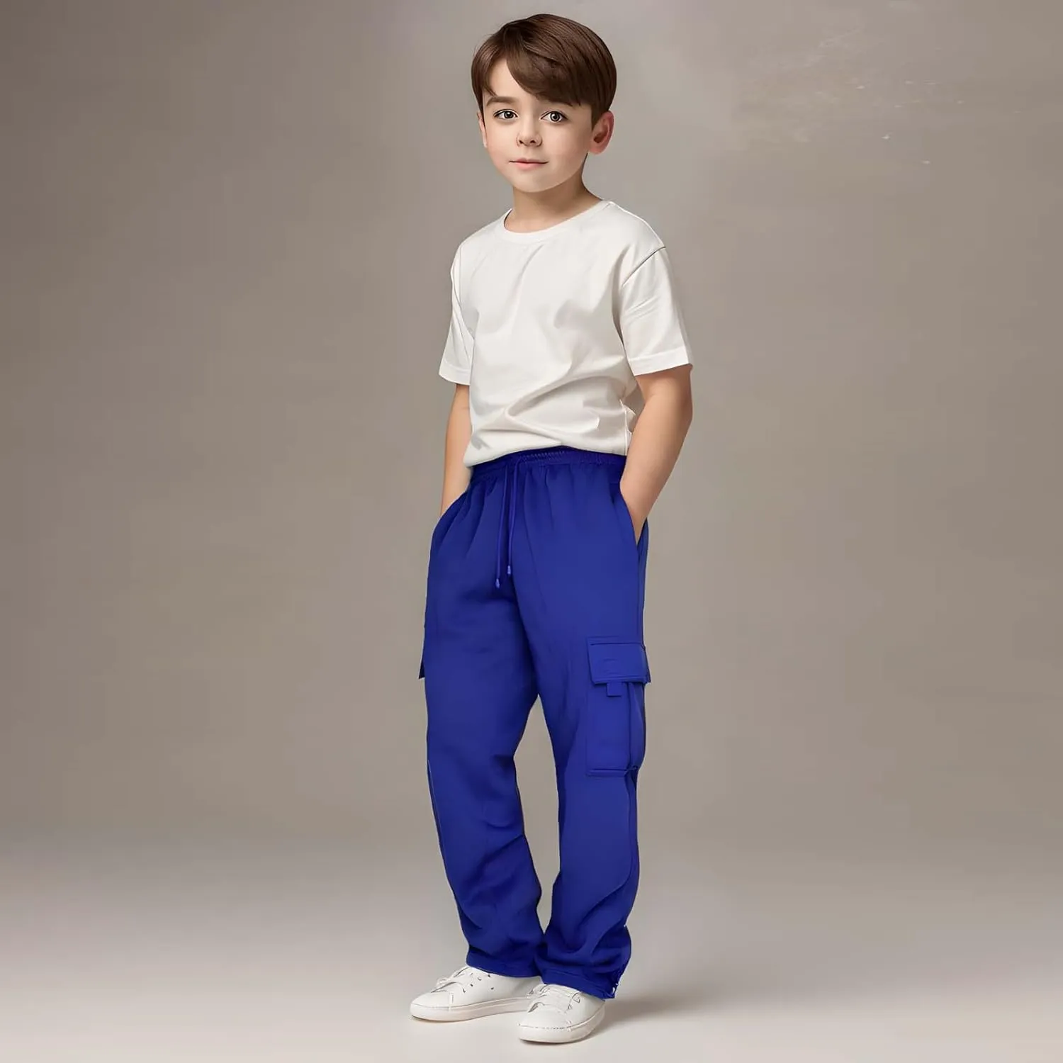 Boys Sweatpants Casual Elastic Waist Drawstring Cargo Pants Relaxed Fit Teen Kids Active Workout Joggers with Pockets