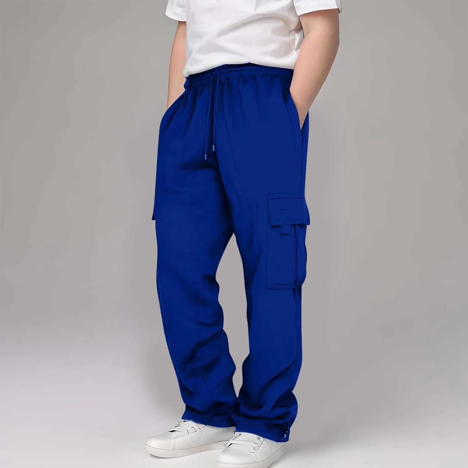 Boys Sweatpants Casual Elastic Waist Drawstring Cargo Pants Relaxed Fit Teen Kids Active Workout Joggers with Pockets