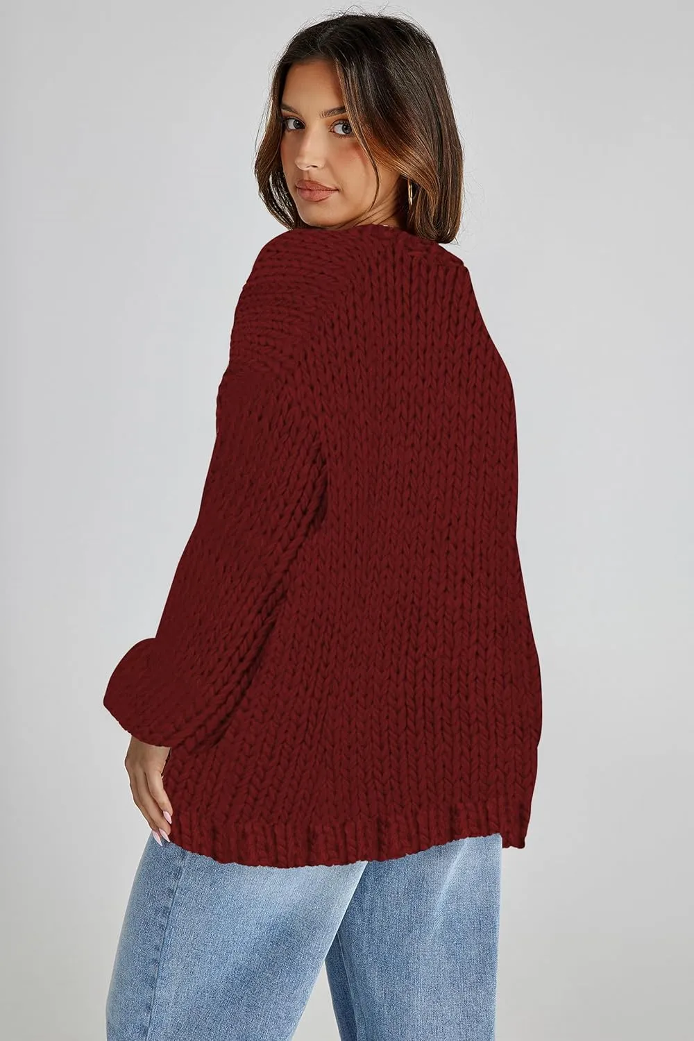 Cakulo Womens Chunky Cardigan Sweaters Trendy 2024 Oversized Winter Knit Sweater Coats Open Front Cardigans