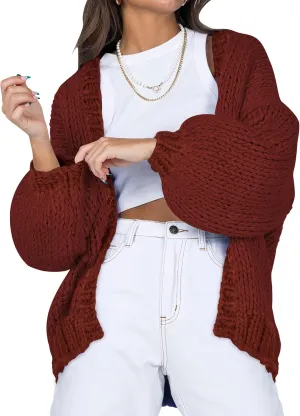 Cakulo Womens Chunky Cardigan Sweaters Trendy 2024 Oversized Winter Knit Sweater Coats Open Front Cardigans