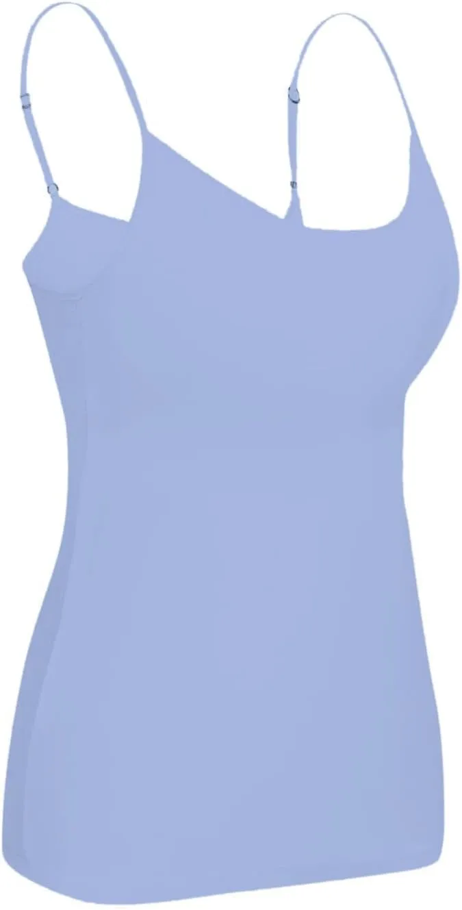 Camisole Tops for Women Summer Casual Spaghetti Strap Yoga Tank Tops Built in Bra Sports Padded Cotton Undershirts